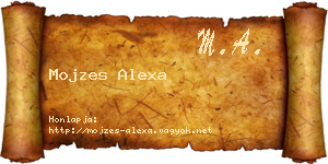 Mojzes Alexa névjegykártya